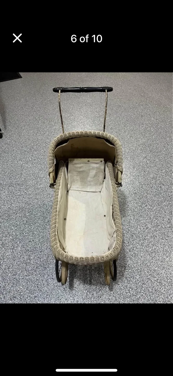 Rare Beauty Vintage Early 1900s Victorian Wicker Baby Doll image indicator(6)