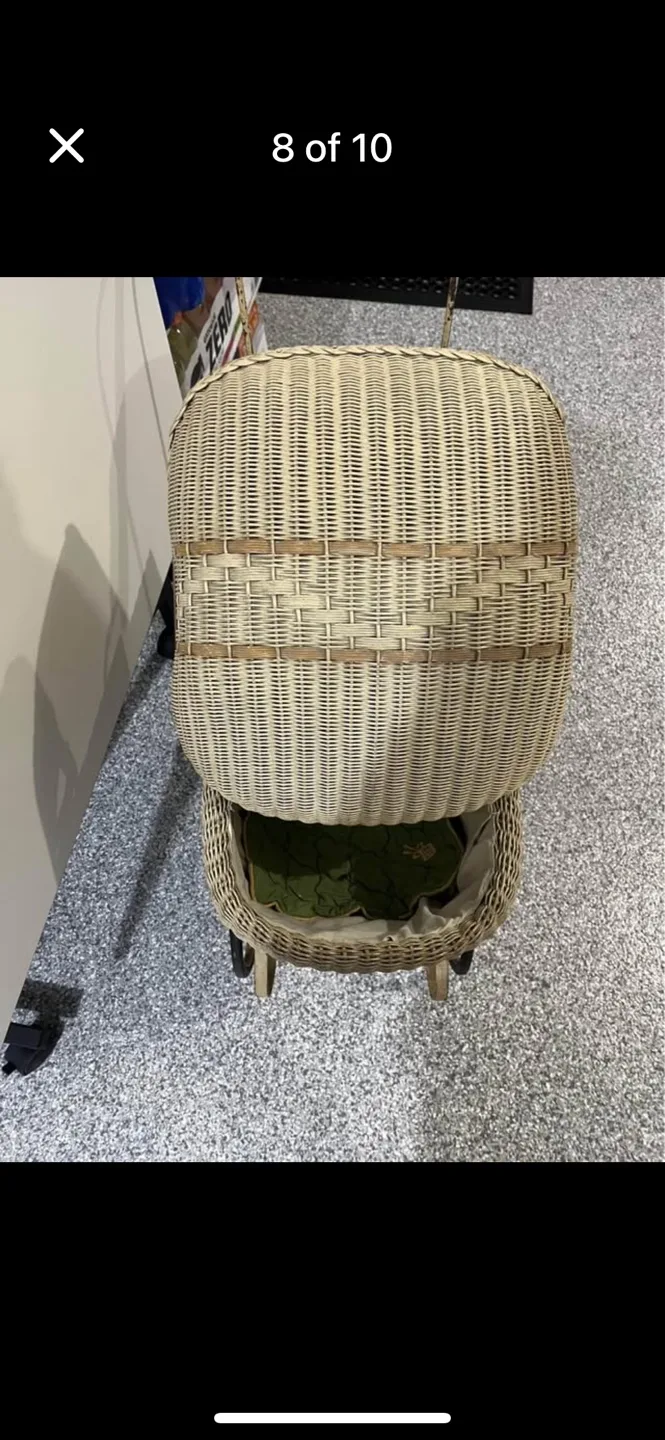 Rare Beauty Vintage Early 1900s Victorian Wicker Baby Doll image indicator(10)