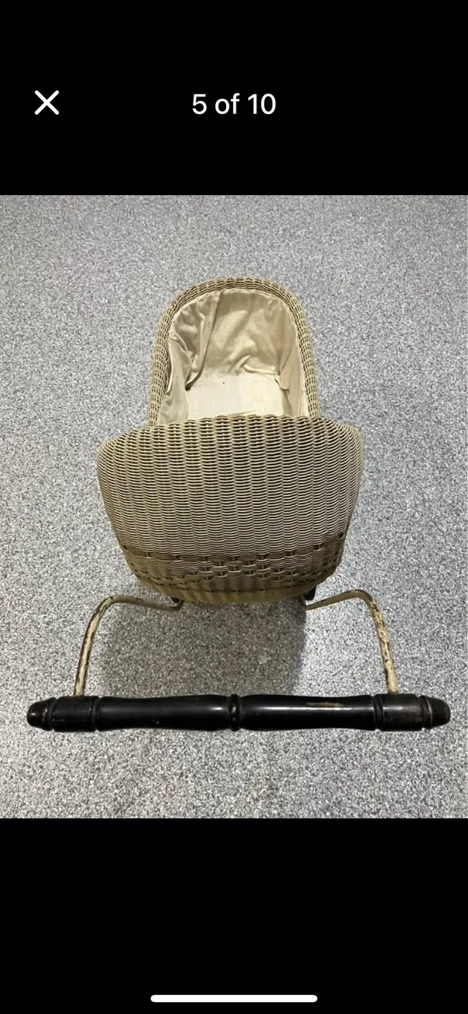 Rare Beauty Vintage Early 1900s Victorian Wicker Baby Doll image indicator(9)