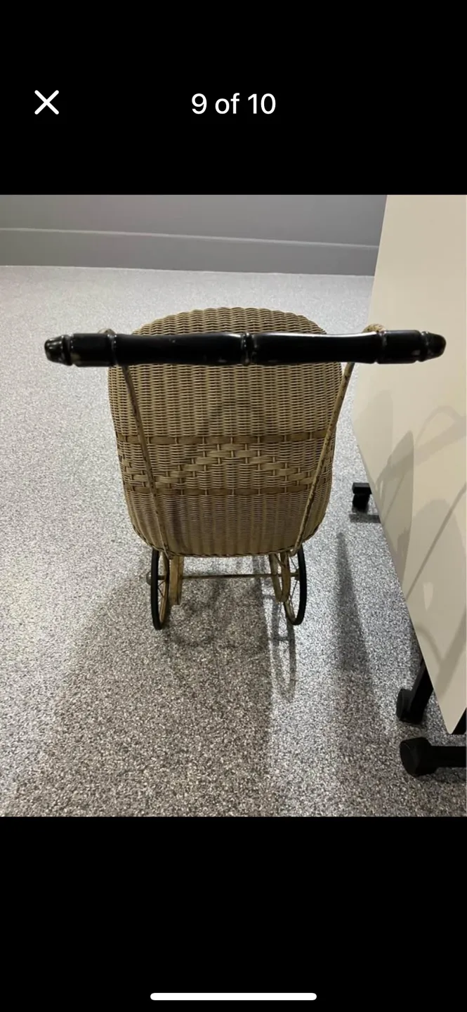 Rare Beauty Vintage Early 1900s Victorian Wicker Baby Doll image indicator(7)