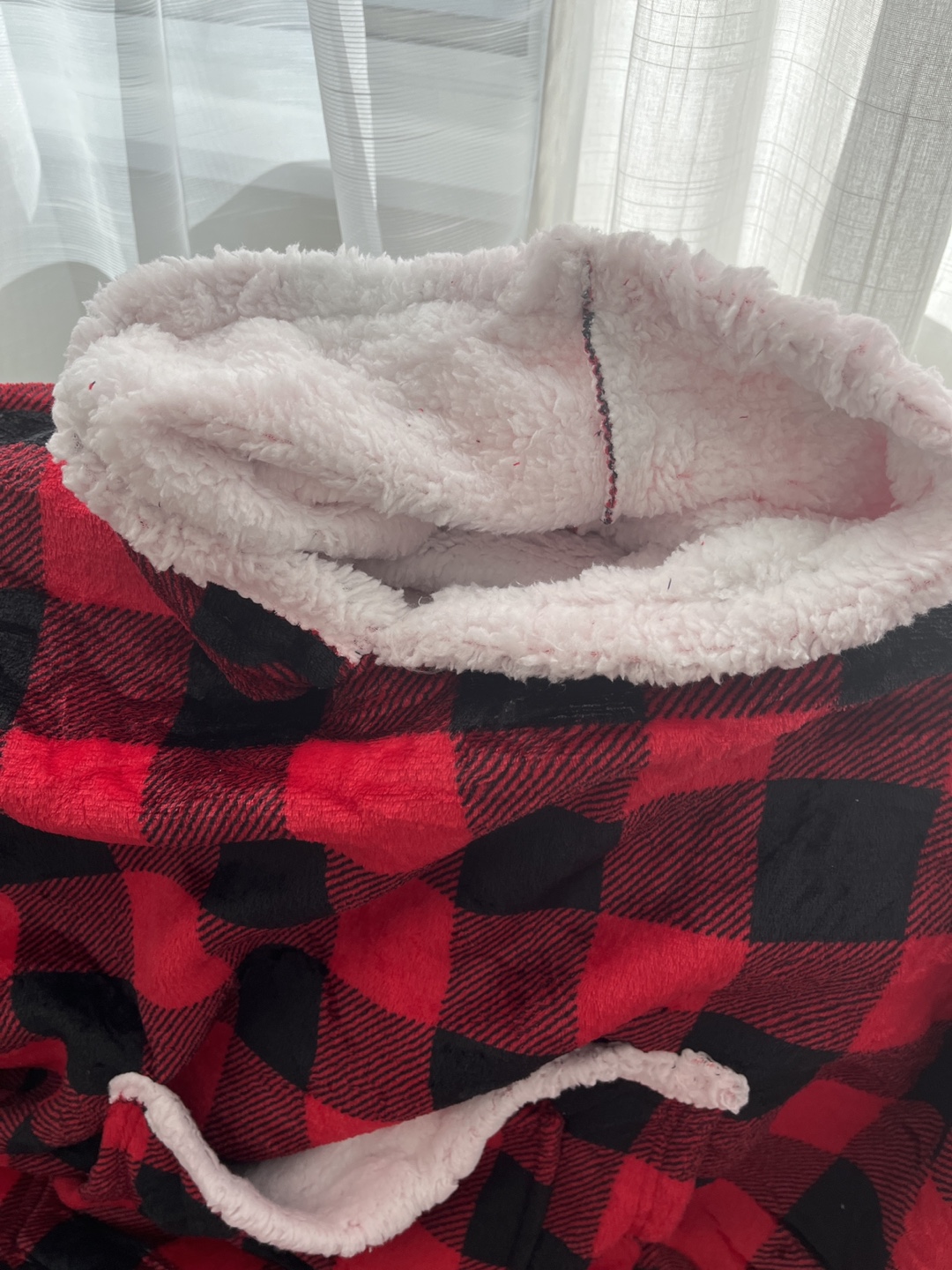 Red and Black Flannel Blanket Hoodie - photo 2