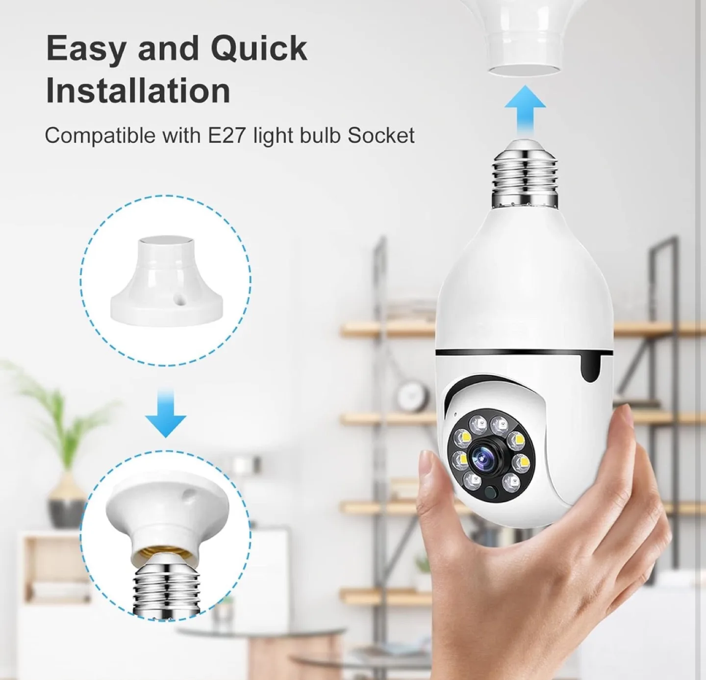 2 Pack Wireless Wifi Security Smart Bulb Camera image indicator(2)
