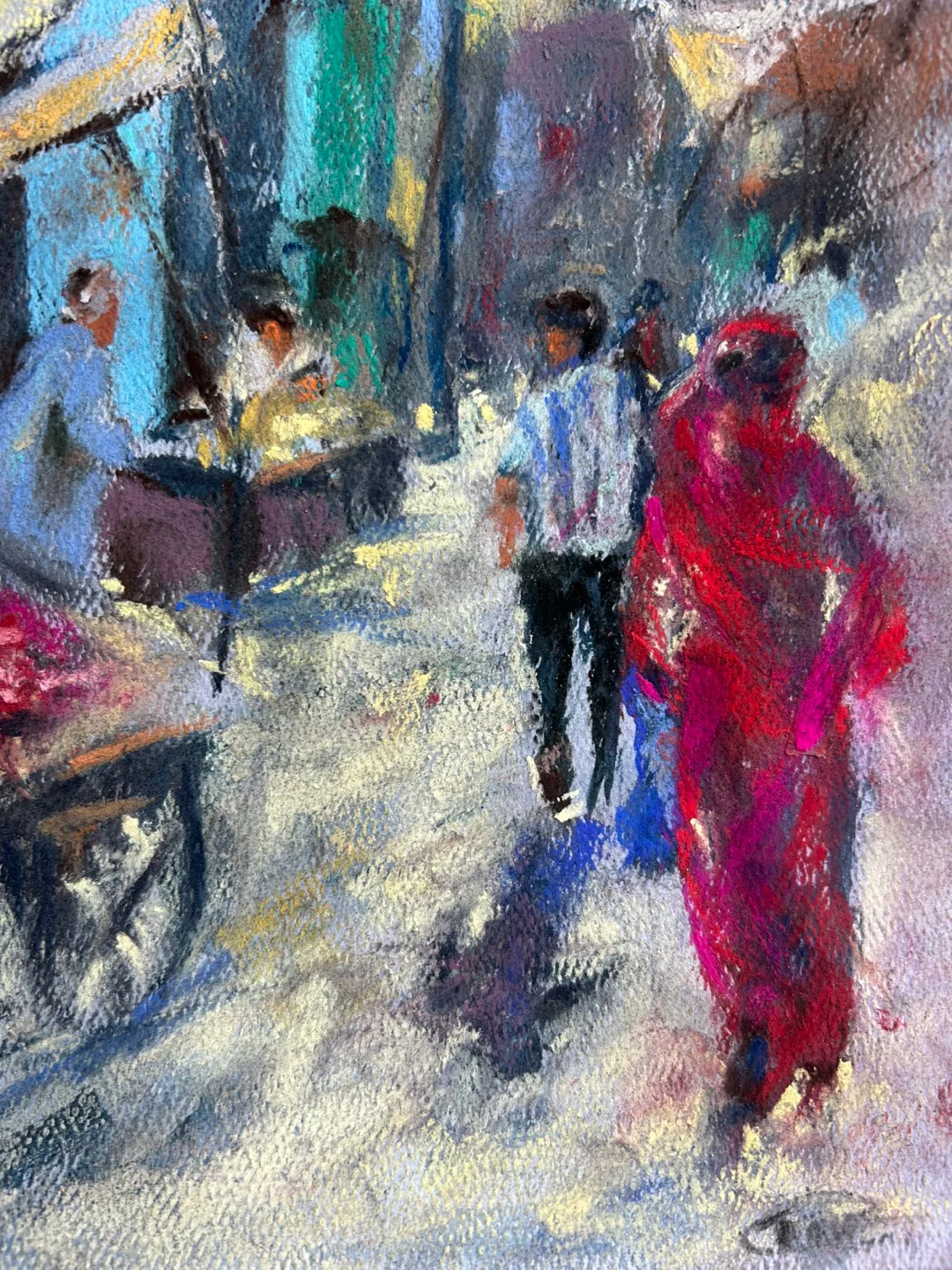 “Bazaar Stroll” Original Pastel Painting image indicator(4)
