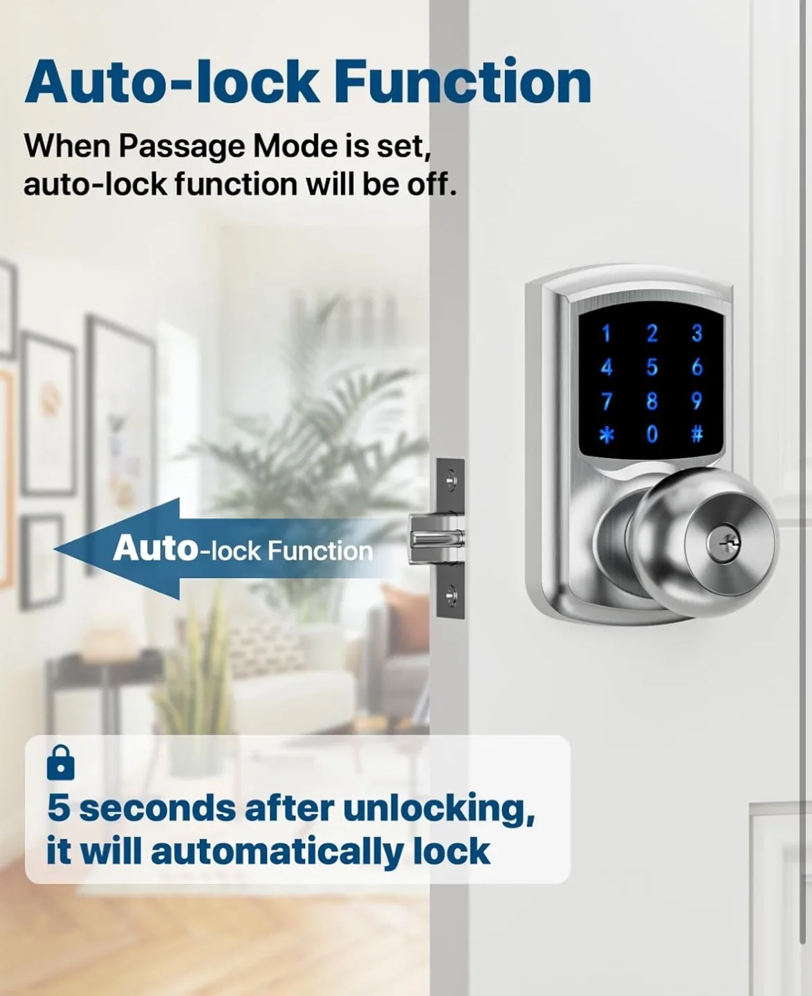 HIDALIFE Keyless Entry Door Lock image indicator(4)