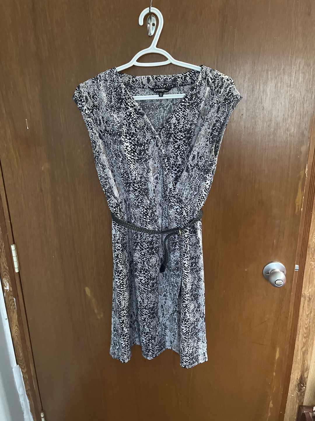 George Black and White Snake Print Dress