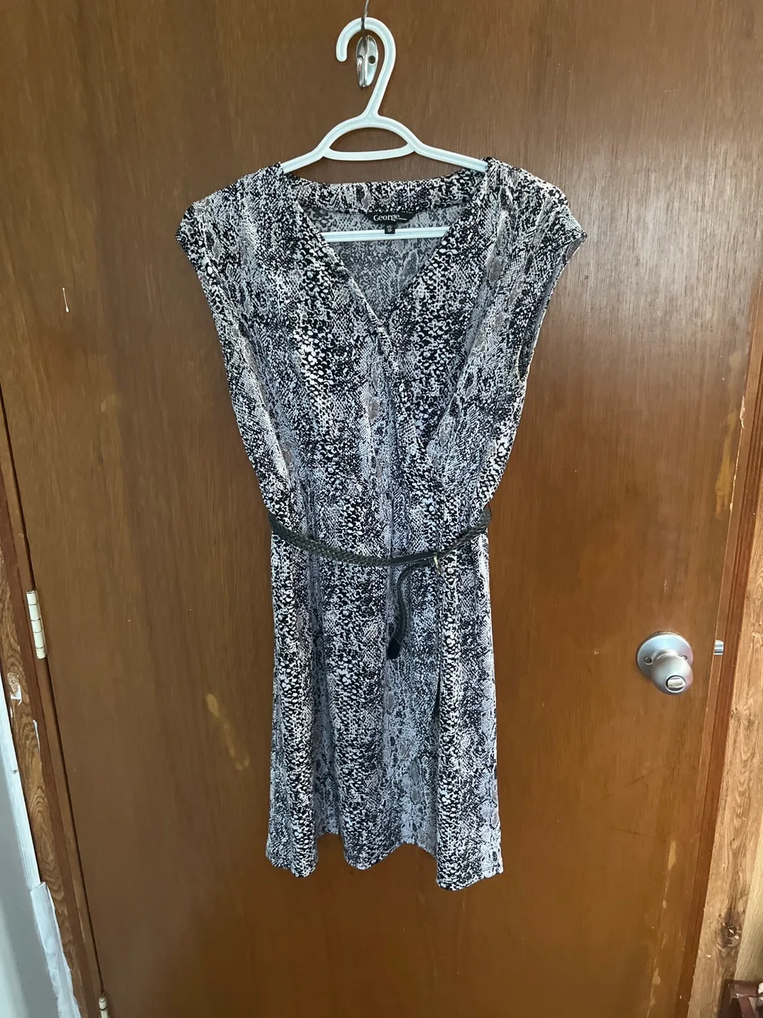 George Black and White Snake Print Dress thumbnail