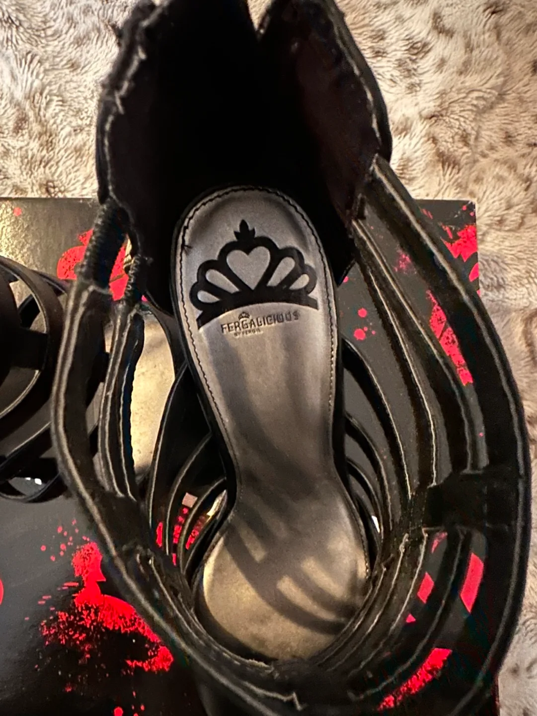 Fergalicious by Fergie Black Cage Heels image indicator(6)