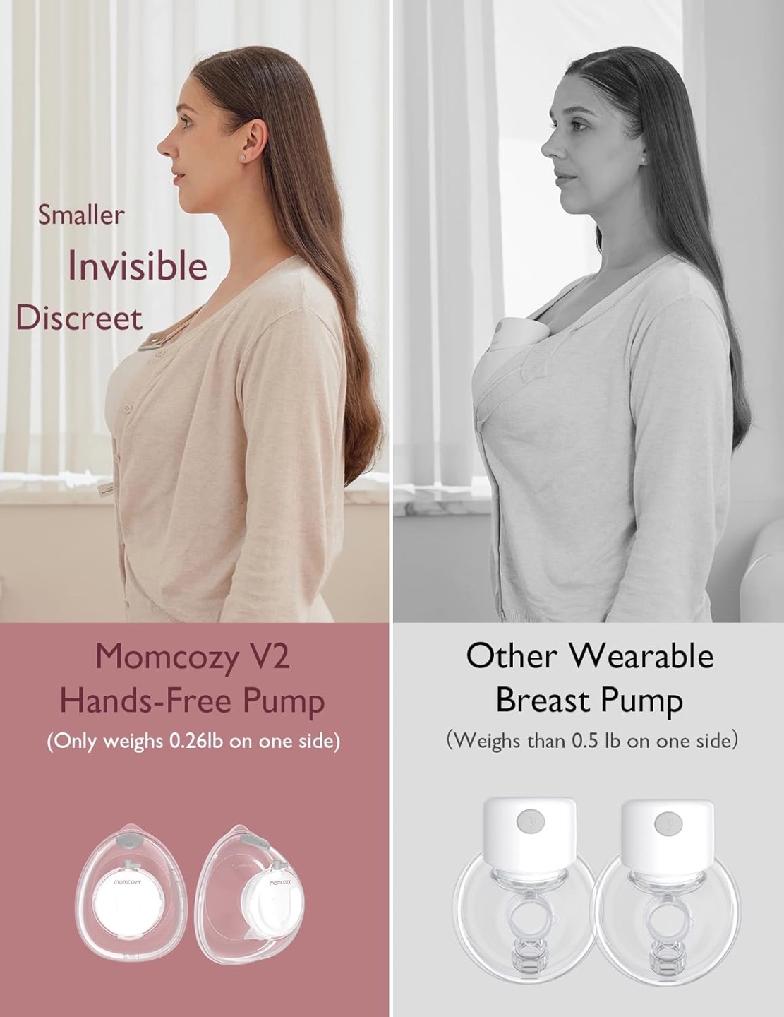 Momcozy V2 Ultra-Light & Hands Free Breast Pump, Brand New - photo 4
