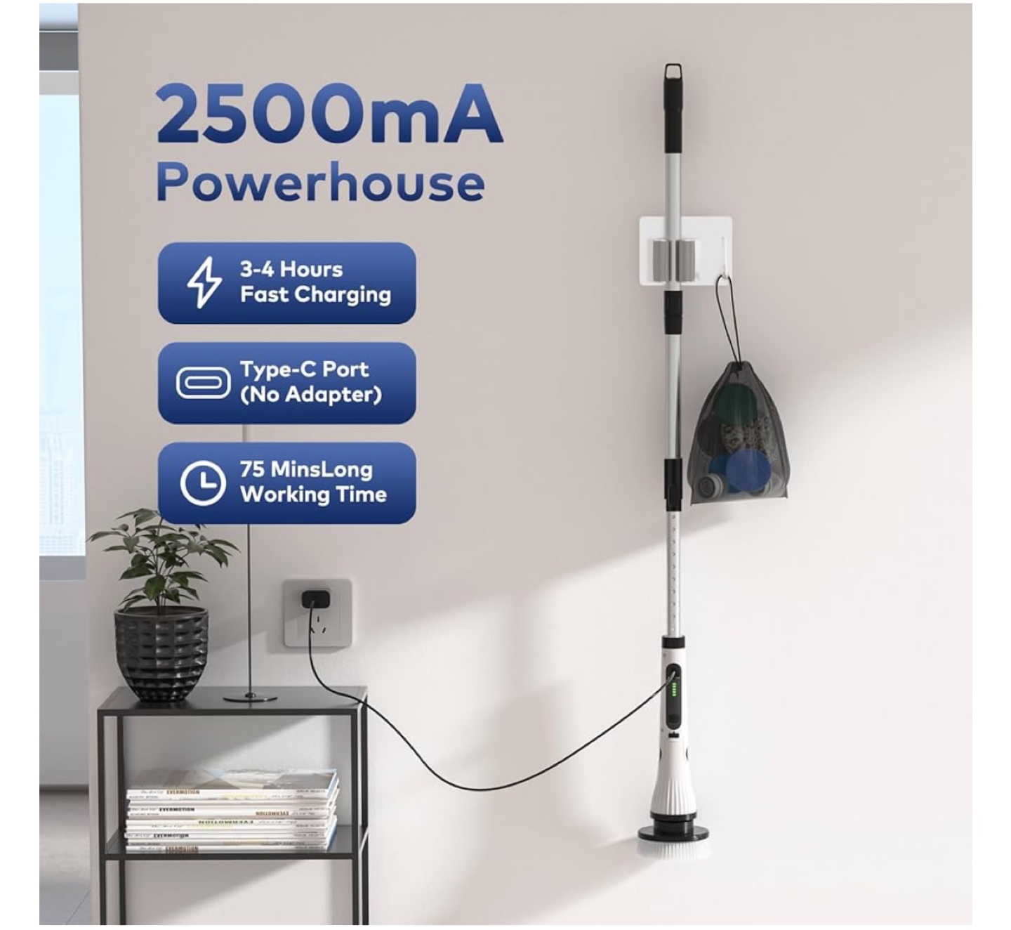 Cordless Rechargeable Electric Spin Scrubber - photo 2