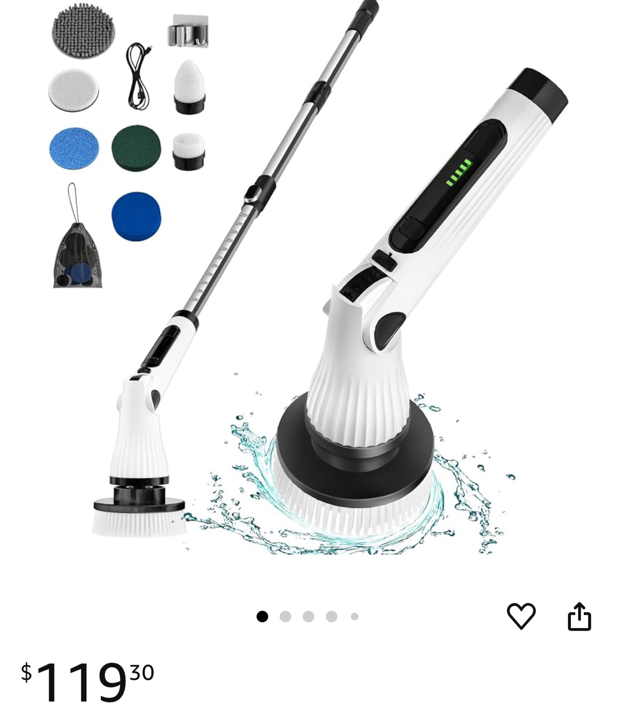 Cordless Rechargeable Electric Spin Scrubber