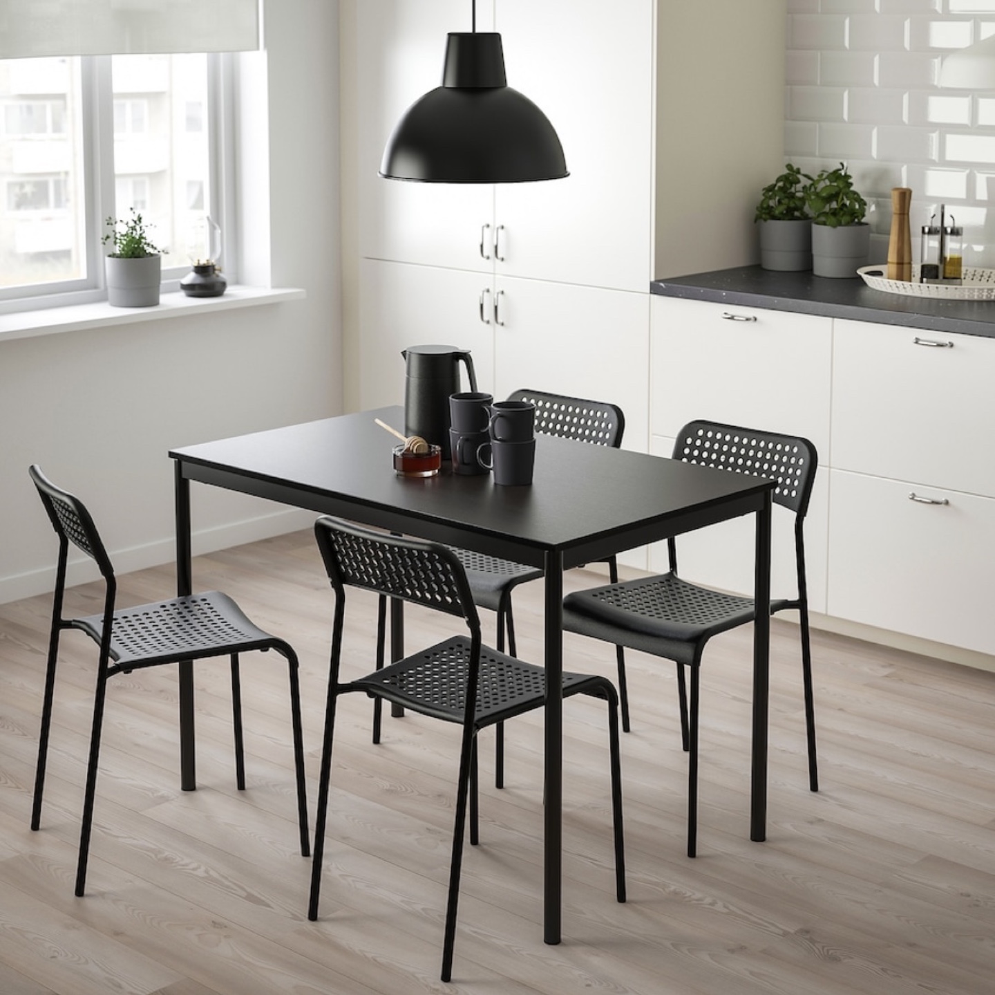 IKEA Black Table and 4 Chairs