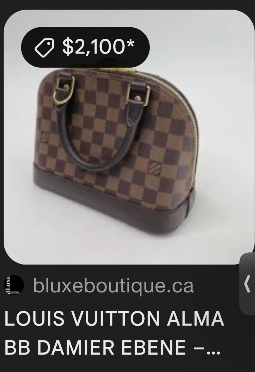 Louis Vuitton Alma BB Damier Azur image indicator(7)