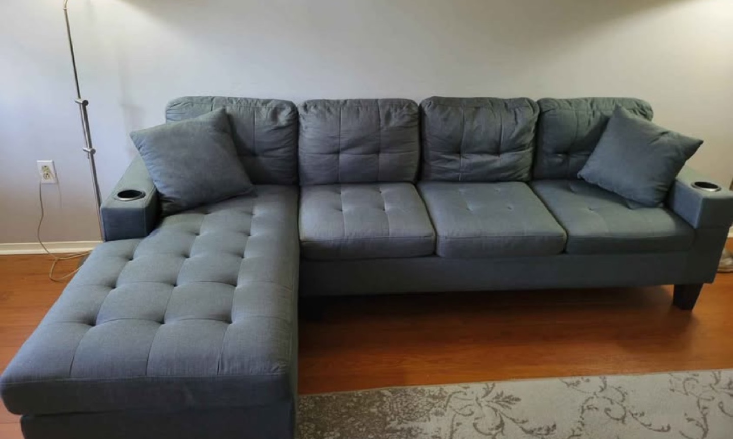 L Shaped Grey Sectional Sofa set for Living Room - photo 2