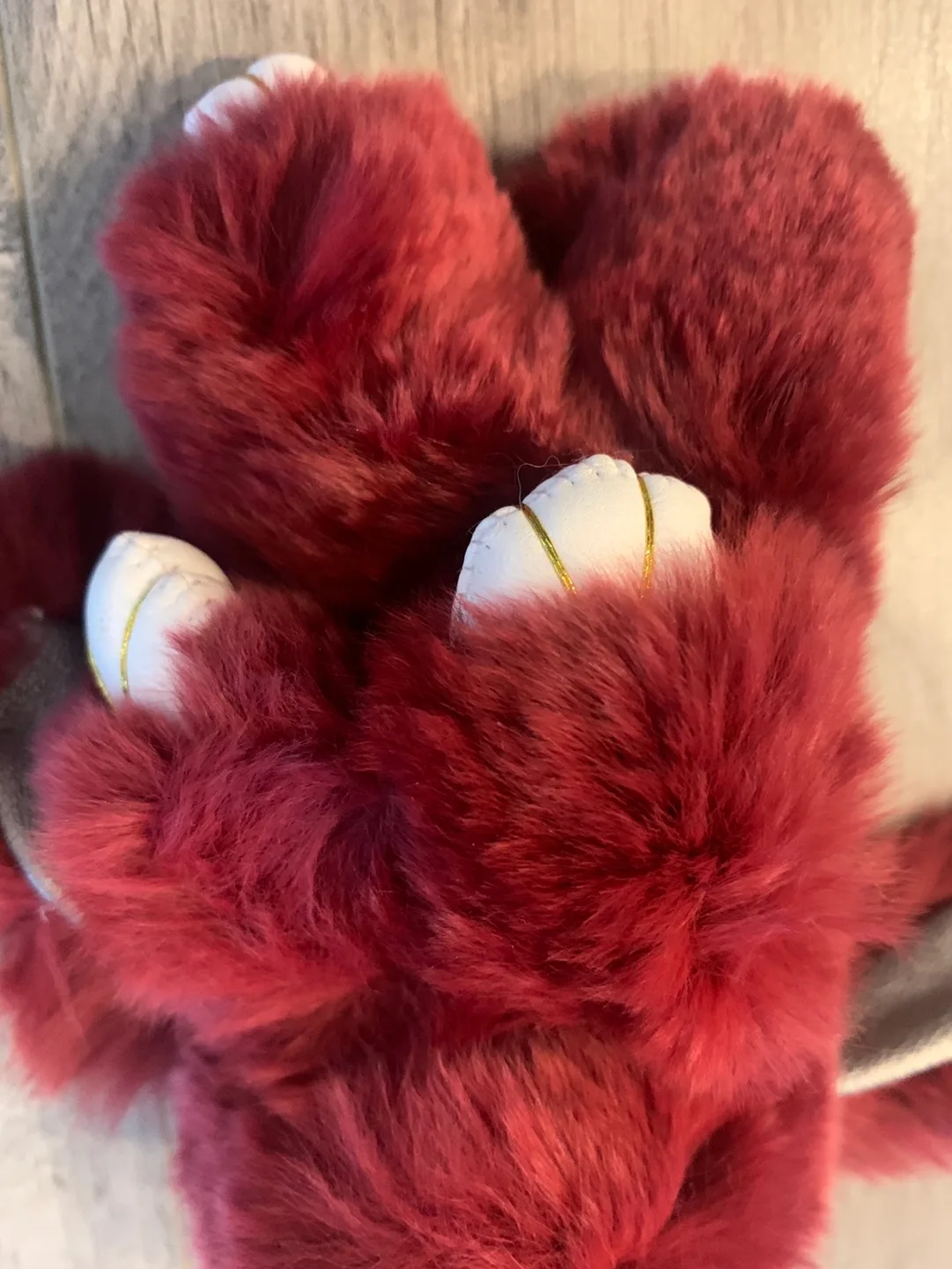 Red Furry Plush Bunny Keychain image indicator(4)