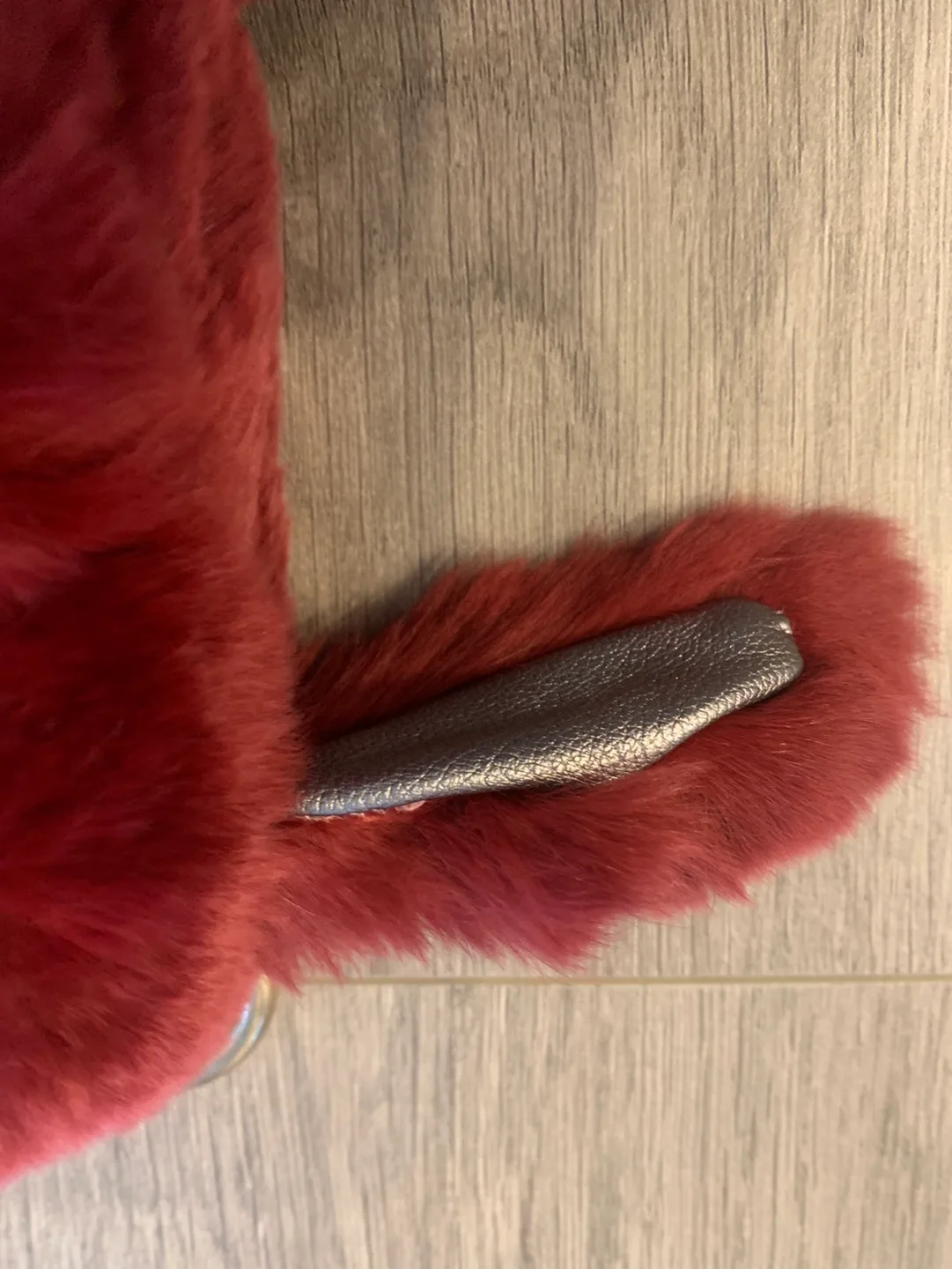 Red Furry Plush Bunny Keychain image indicator(3)