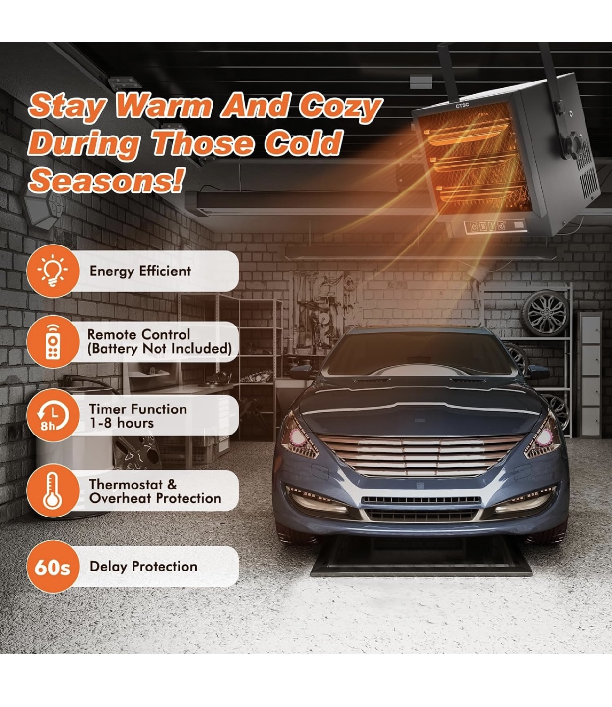 CTSC 4800W Garage Heater, Electric - photo 3