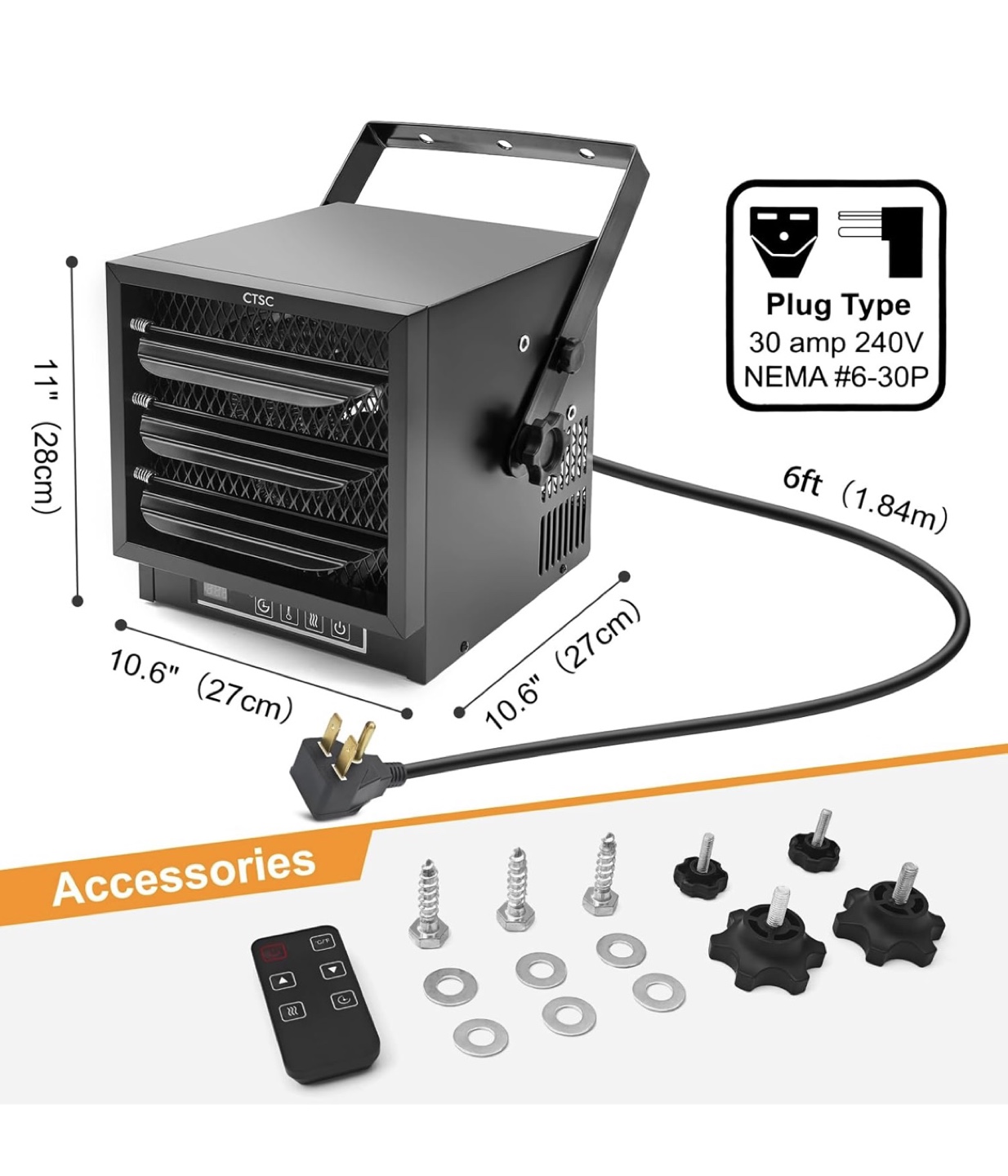 CTSC 4800W Garage Heater, Electric - photo 2