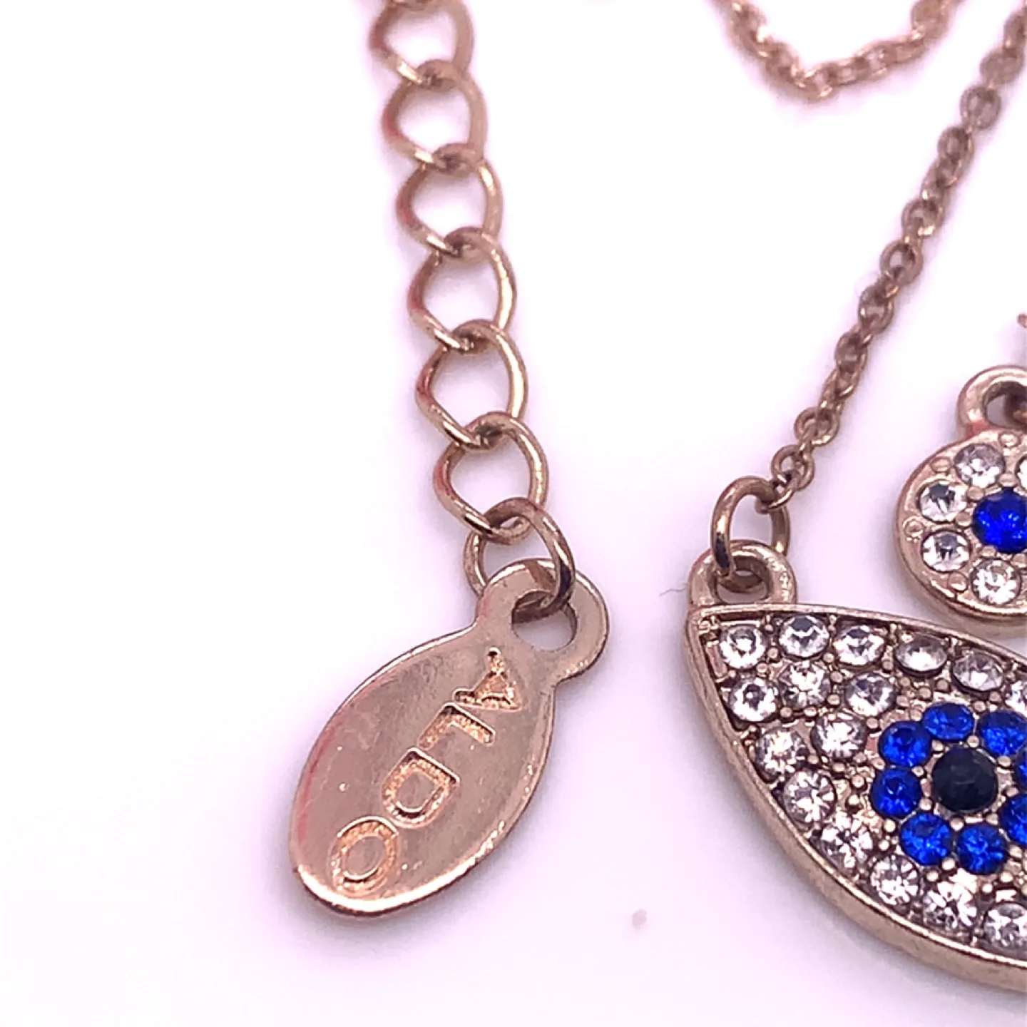 Aldo Gold Evil Eye double chain Necklace 18” image indicator(4)