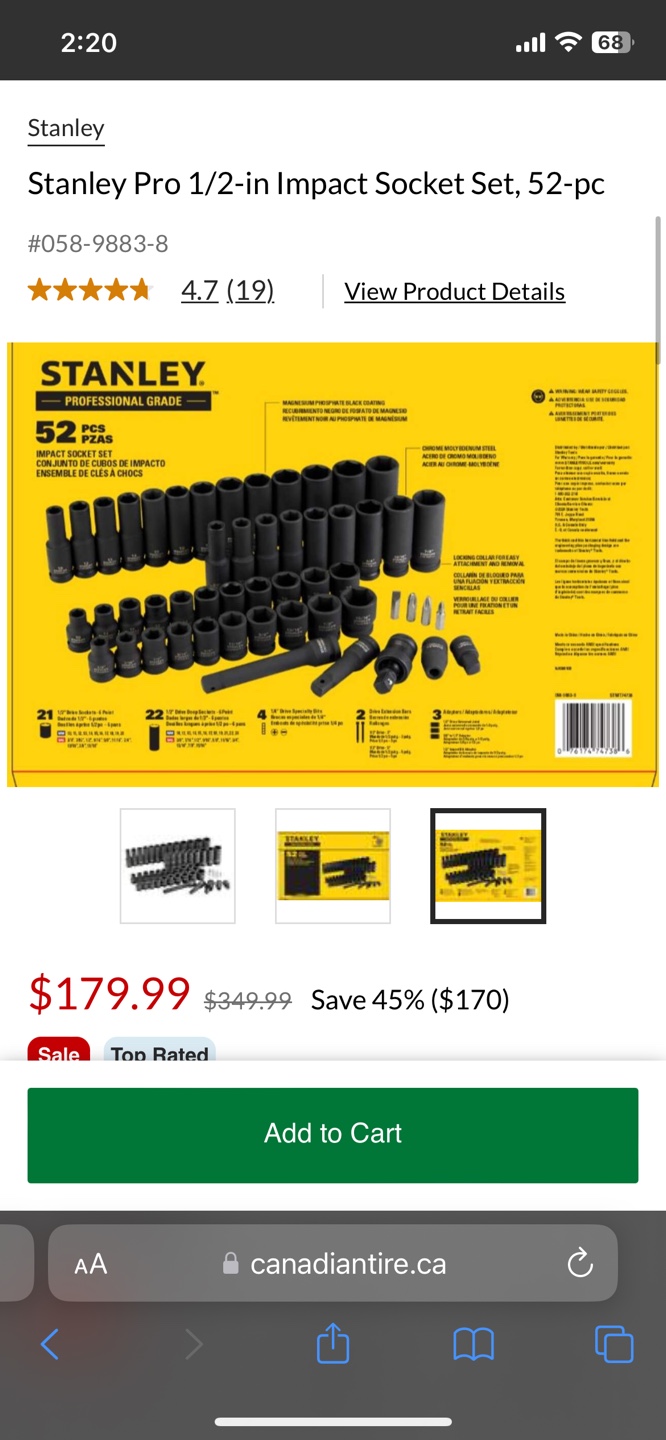 Stanley 52-Piece Impact Socket Set - photo 2