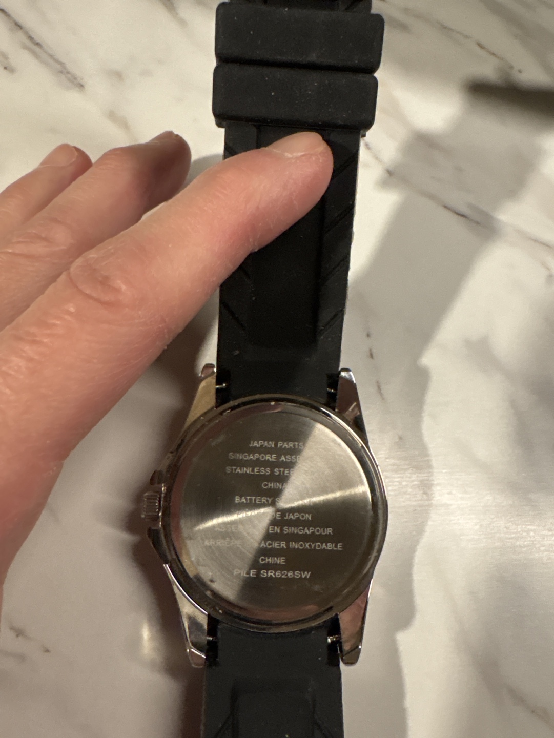 Men's Silver Watch with Black Band - photo 2