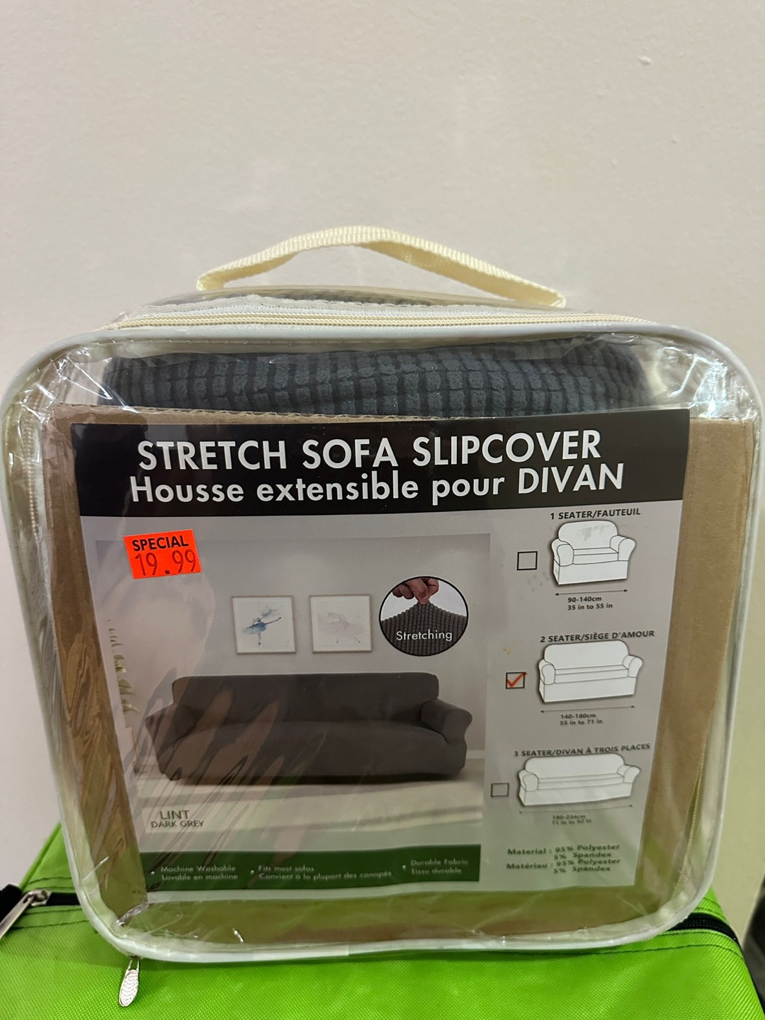 Stretch Sofa Slipcover - Lint Dark Grey