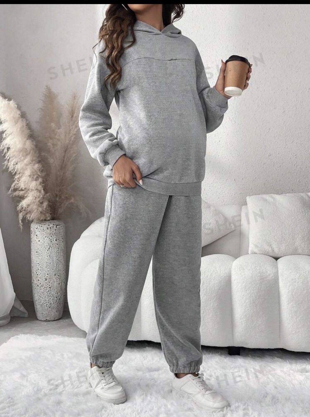 Grey Maternity Hoodie and Pants Set - photo 4