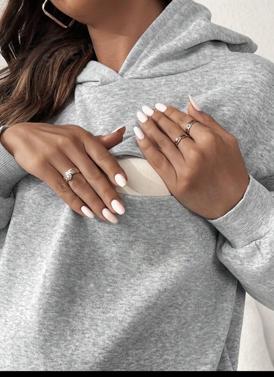Grey Maternity Hoodie and Pants Set - photo 2
