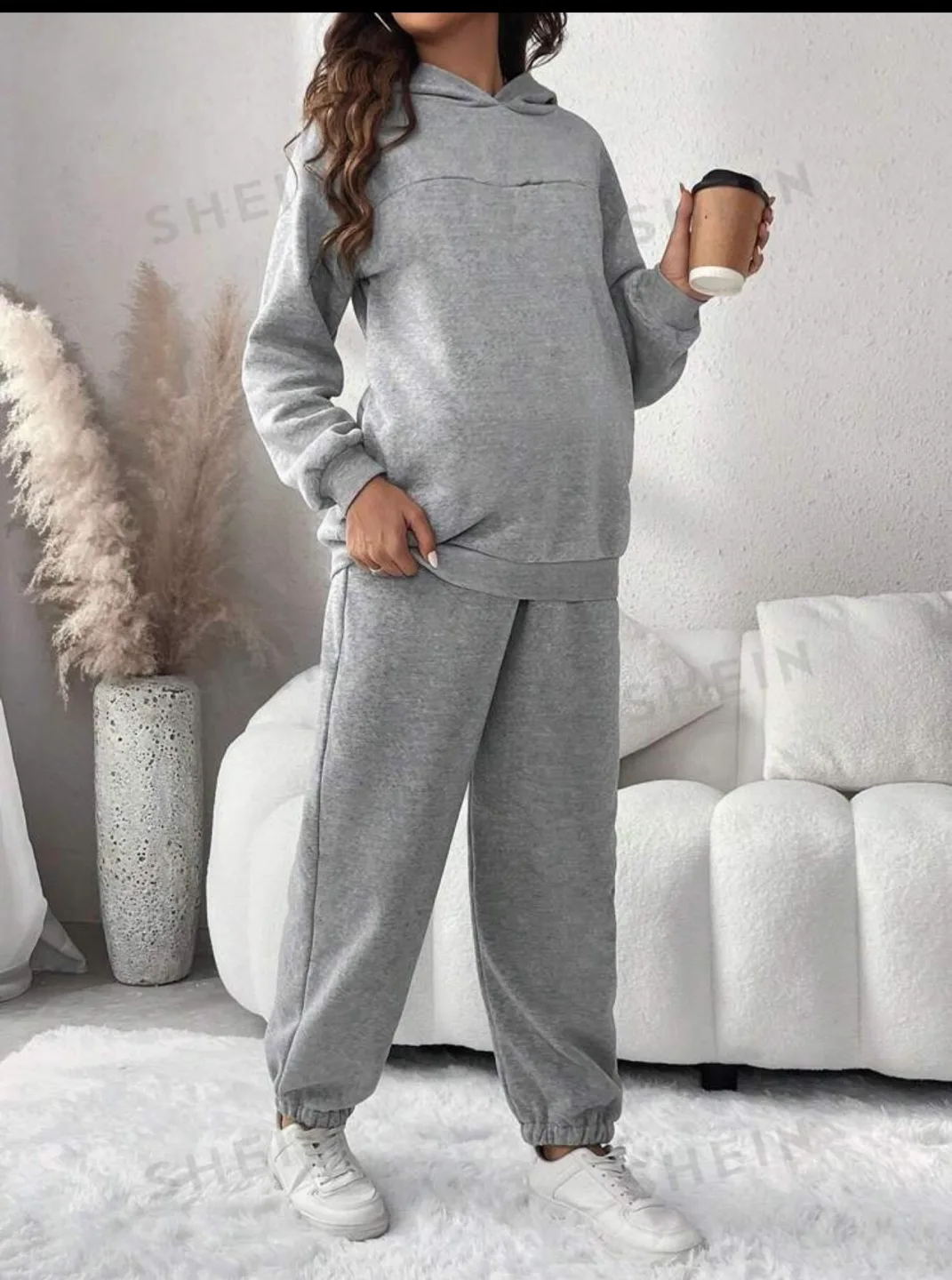Shein Maternity Hoodie and Jogger Set thumbnail