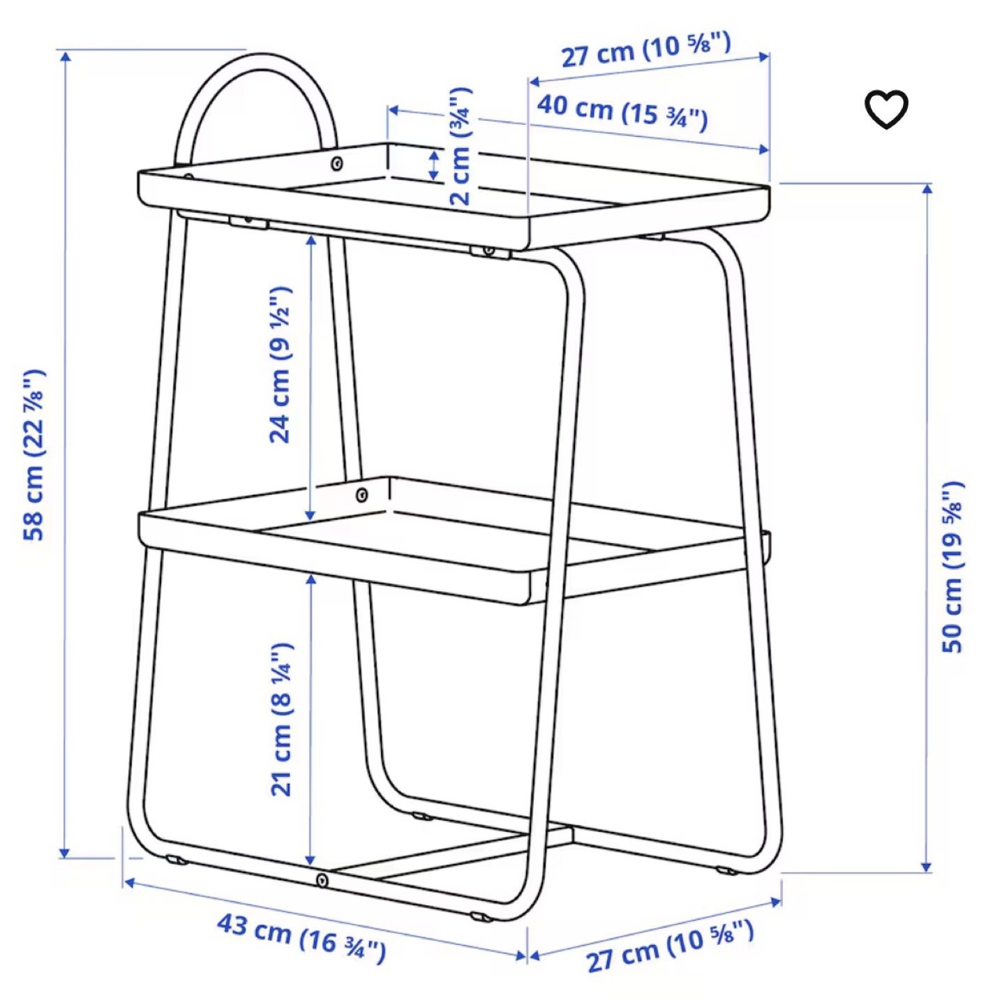 IKEA Limited Edition Blue Metal Side Table - photo 3