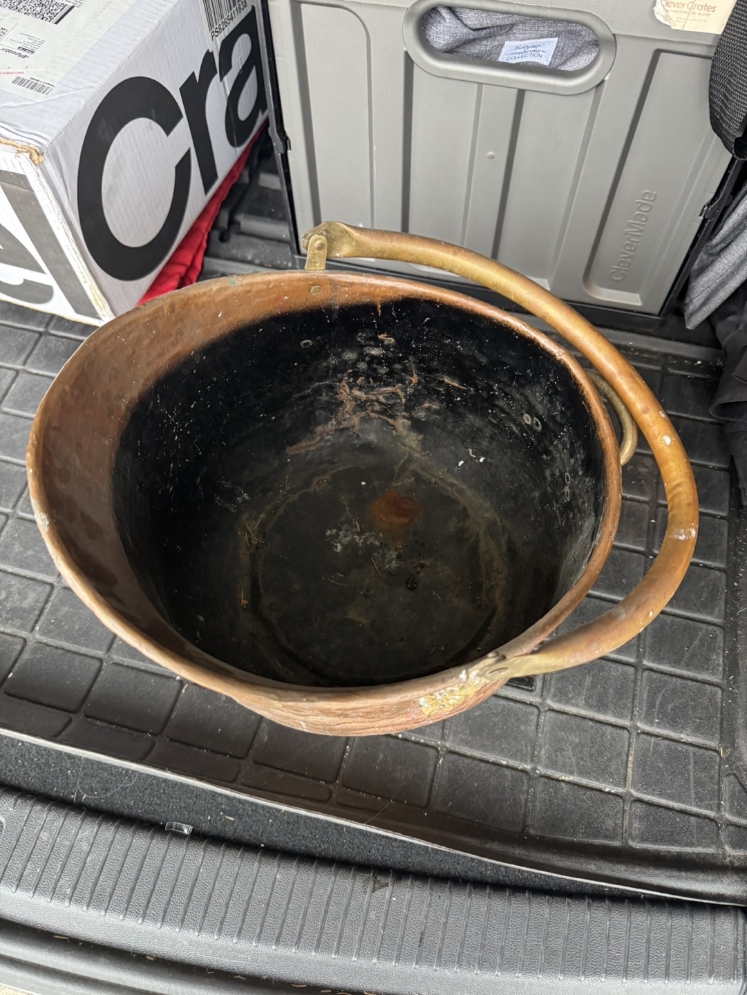 Antique Copper Bucket with Brass- $30 Accents - photo 3