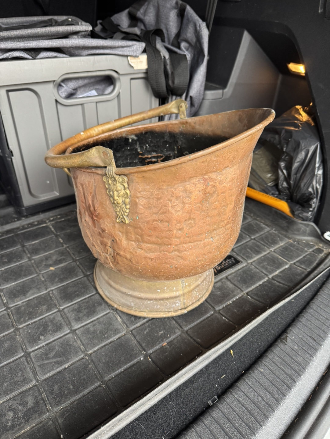 Antique Copper Bucket with Brass- $30 Accents - photo 2