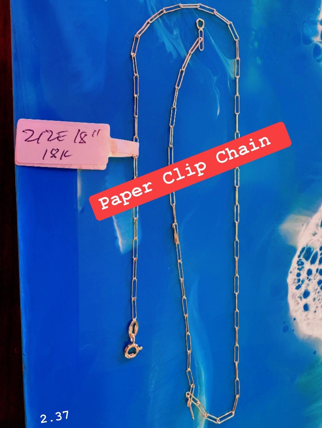 18" Gold Paper Clip Chain