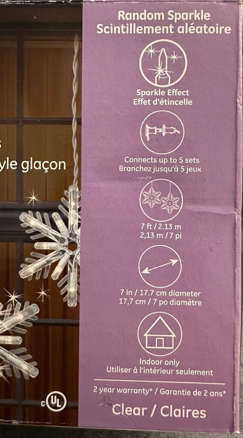 Xmas GE 96 Light Snowflake Icicle Style Lights image indicator(2)