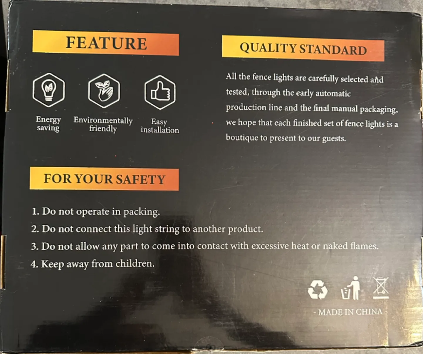 Xmas Star Fence Light Warm White 8PC image indicator(3)