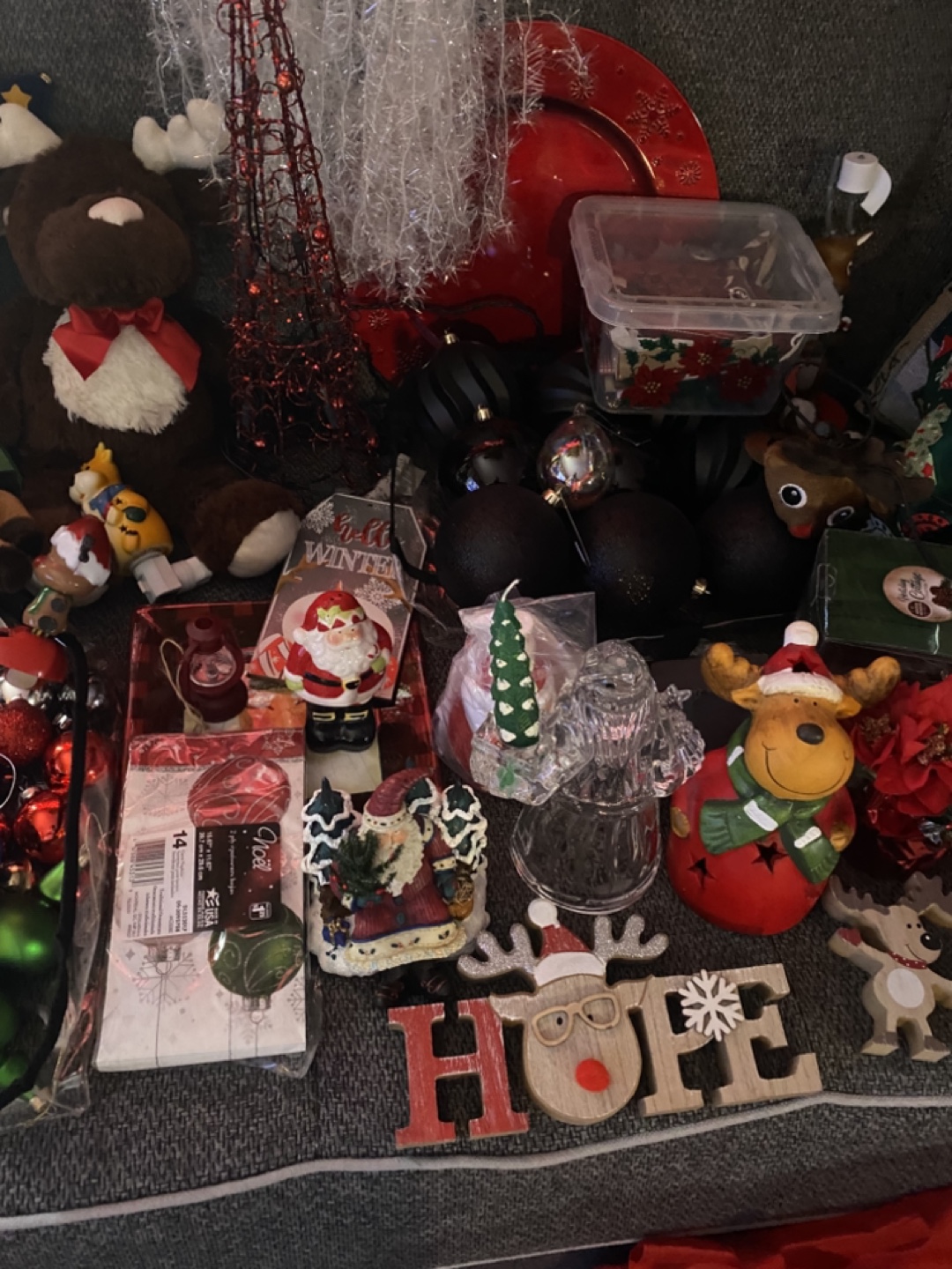 Various Christmas decorations