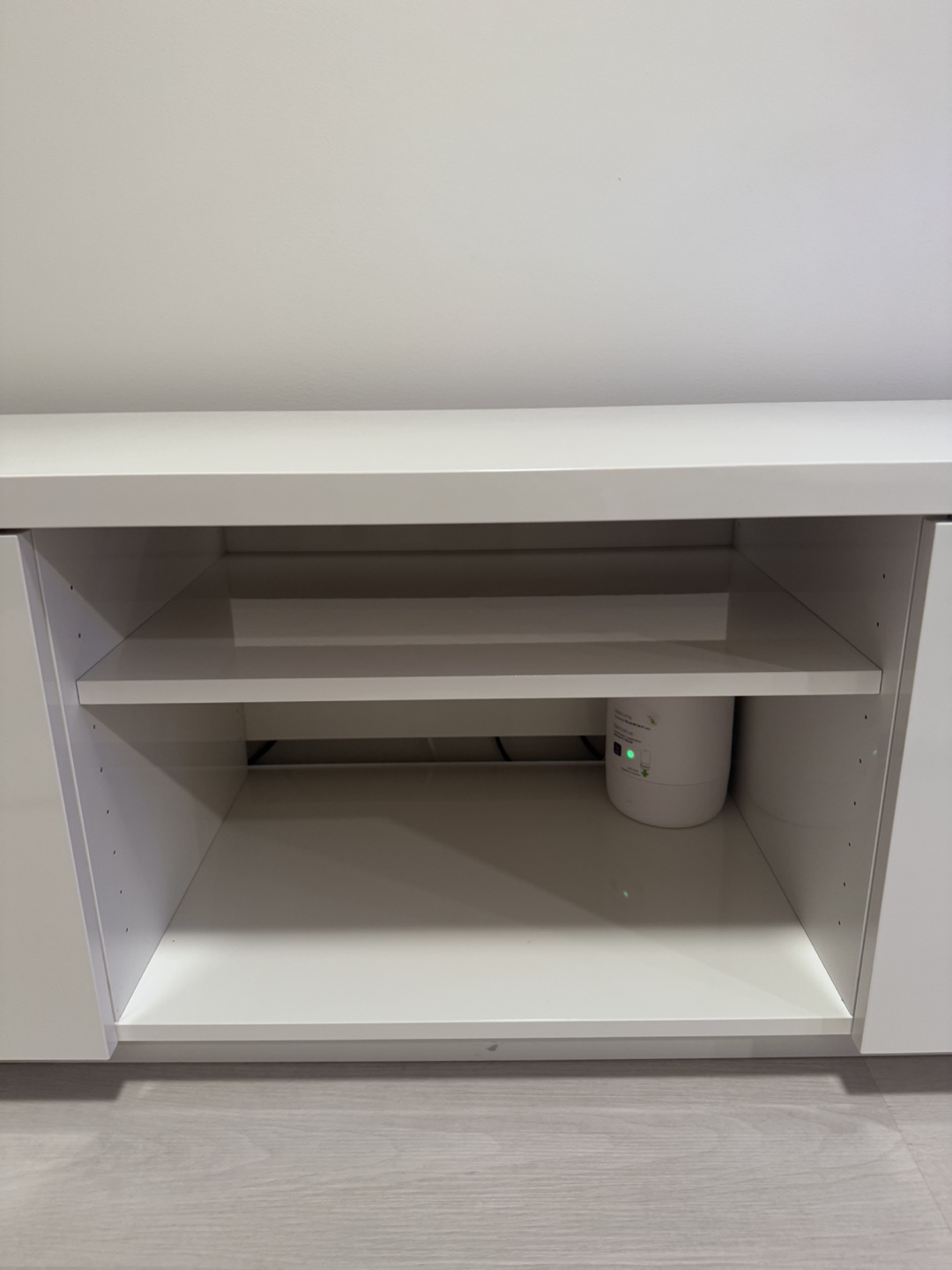 White TV Stand with Doors and Drawer - photo 4