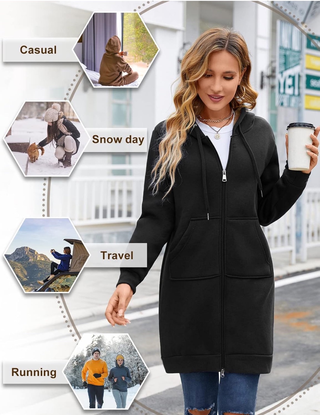 NEW! Women's Black Fleece-Lined Hoodie - photo 5