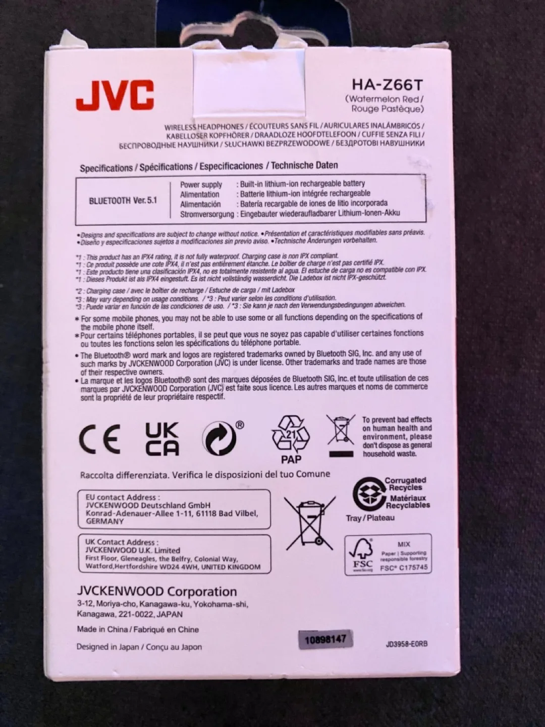 JVC GUMY Wireless Headphones Earbuds NIB image indicator(3)