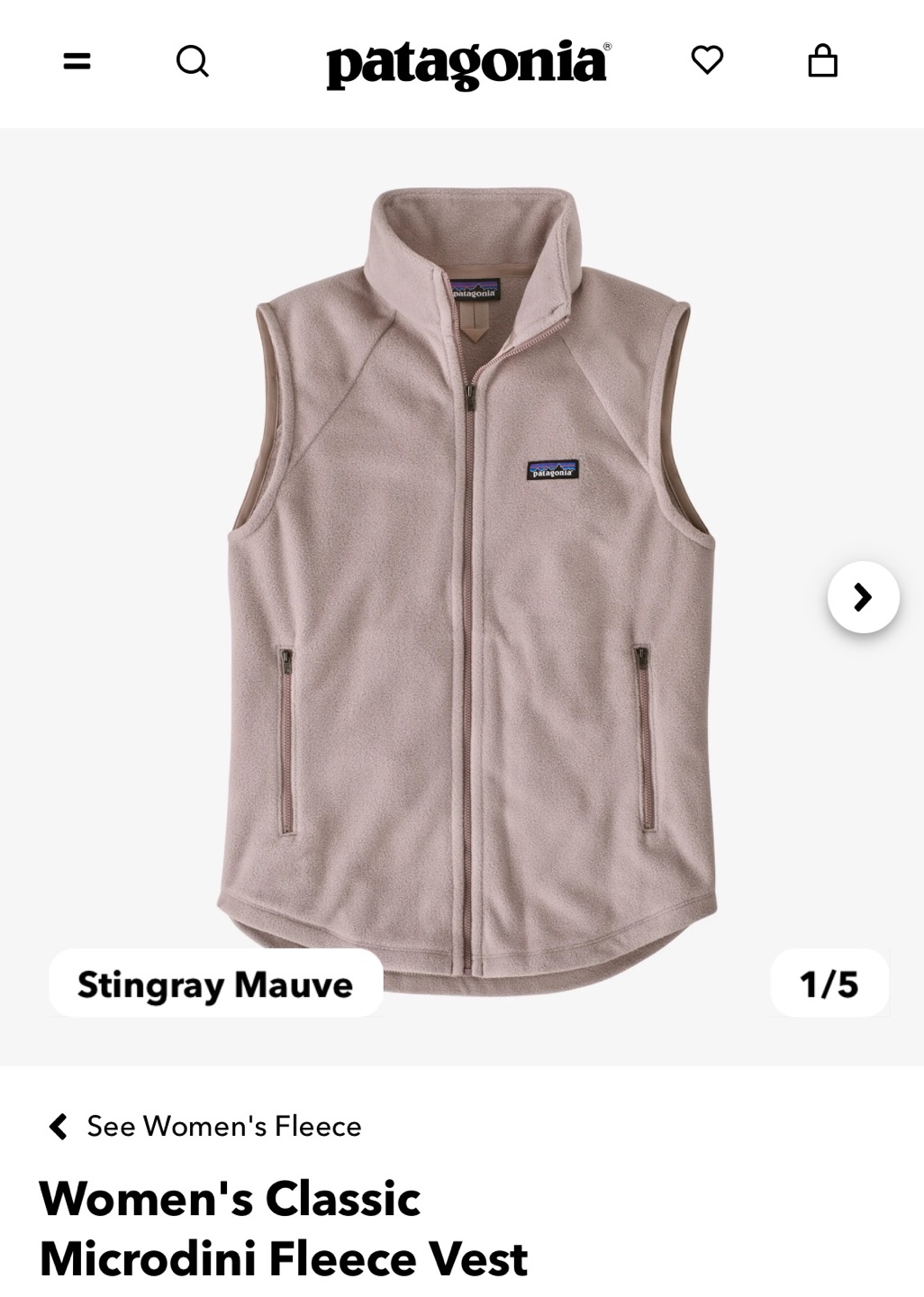 Patagonia Women's Classic Microfleece Vest *NEW WITH TAGS