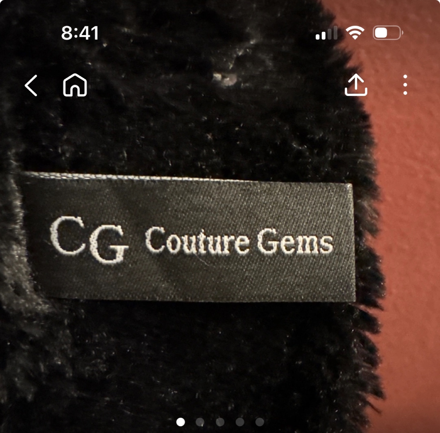 NEW Black Faux Fur Scarf with Rhinestones #Freecycle - photo 3