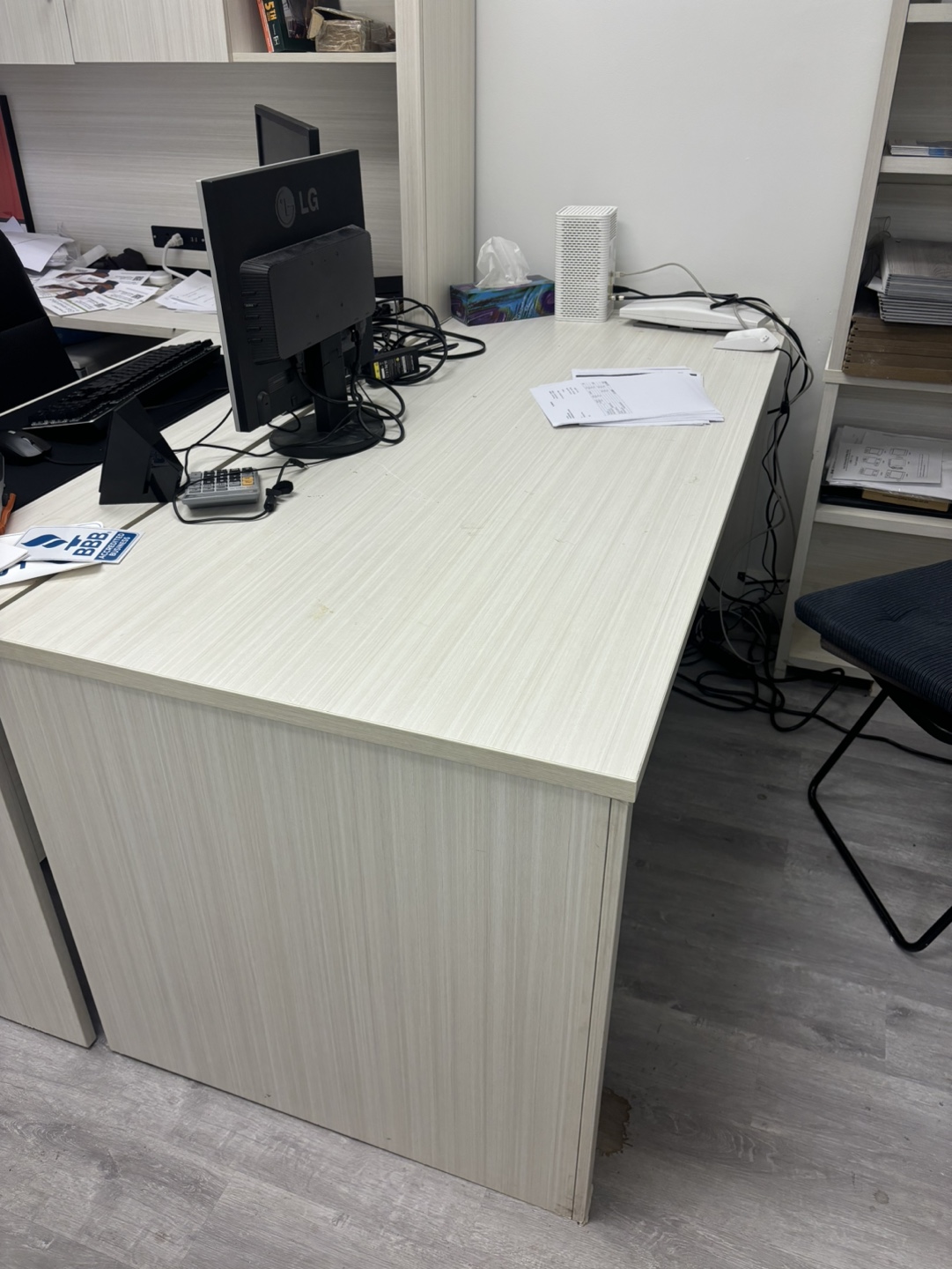 White L-Shaped Office Desk