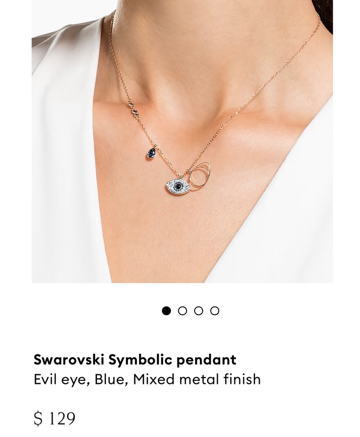 Authentic Swarovski Symbolic Evil Eye Pendant Necklace in box