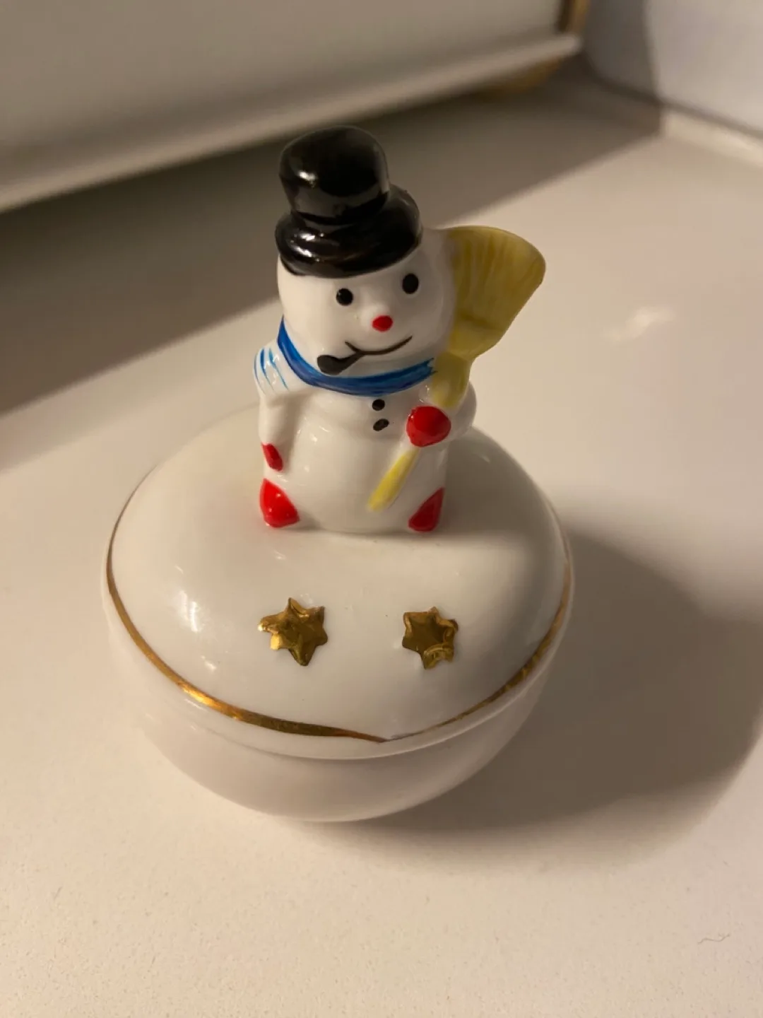 Vintage Snowman Trinket Box image indicator(2)