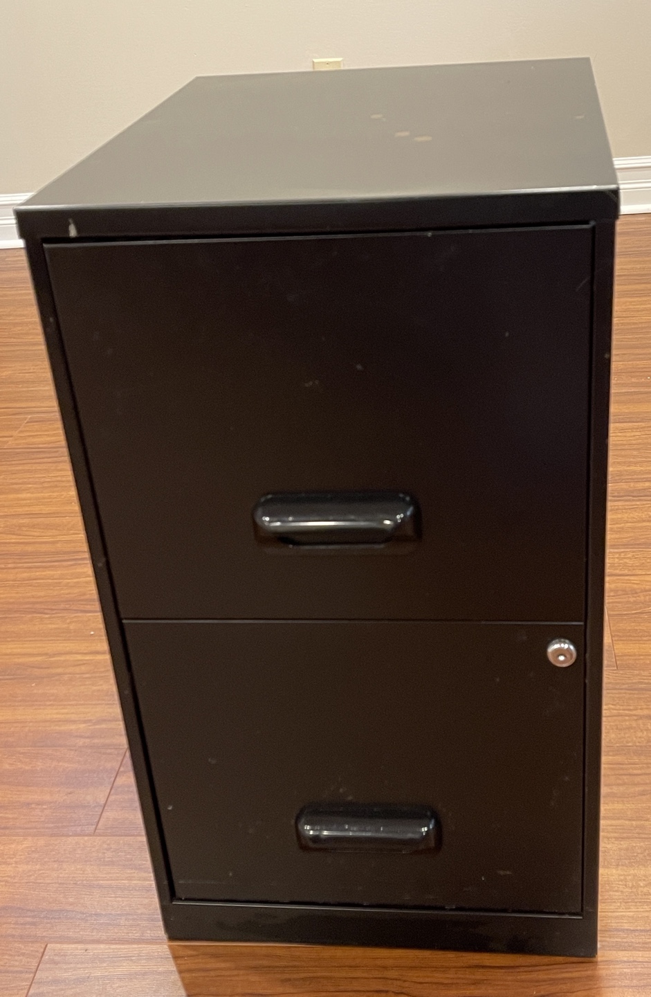 Black Metal 2-Drawer File Cabinet