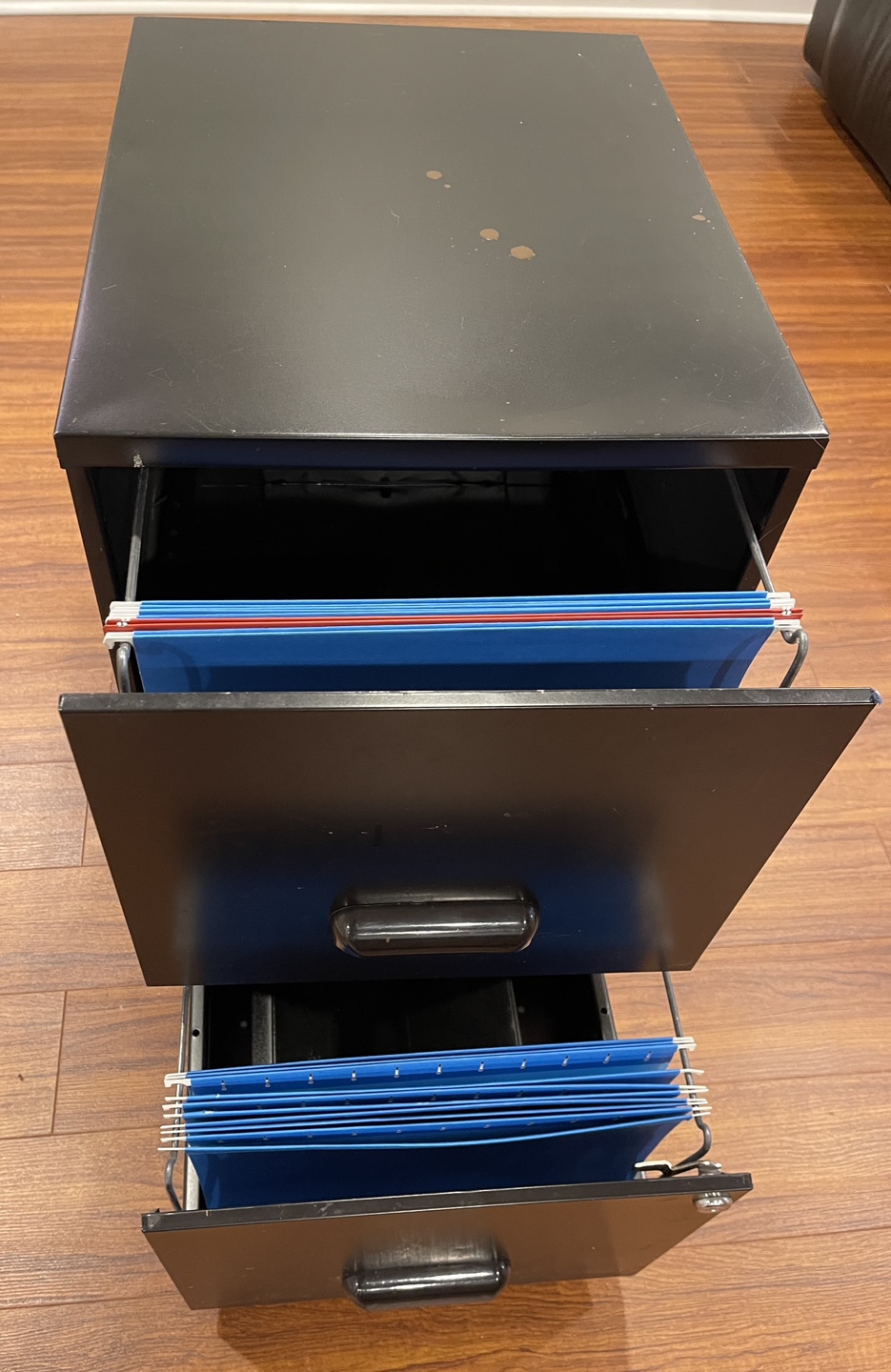 Black Metal 2-Drawer File Cabinet - photo 3