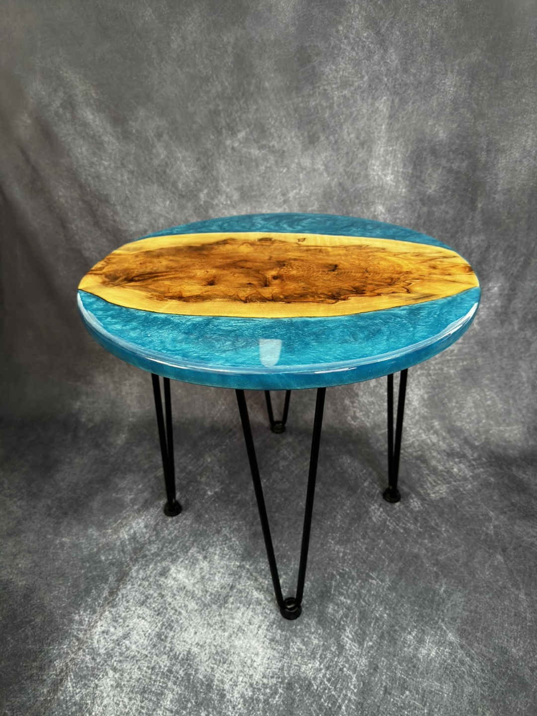 Set of 2 Resin & Wood End Tables - photo 5