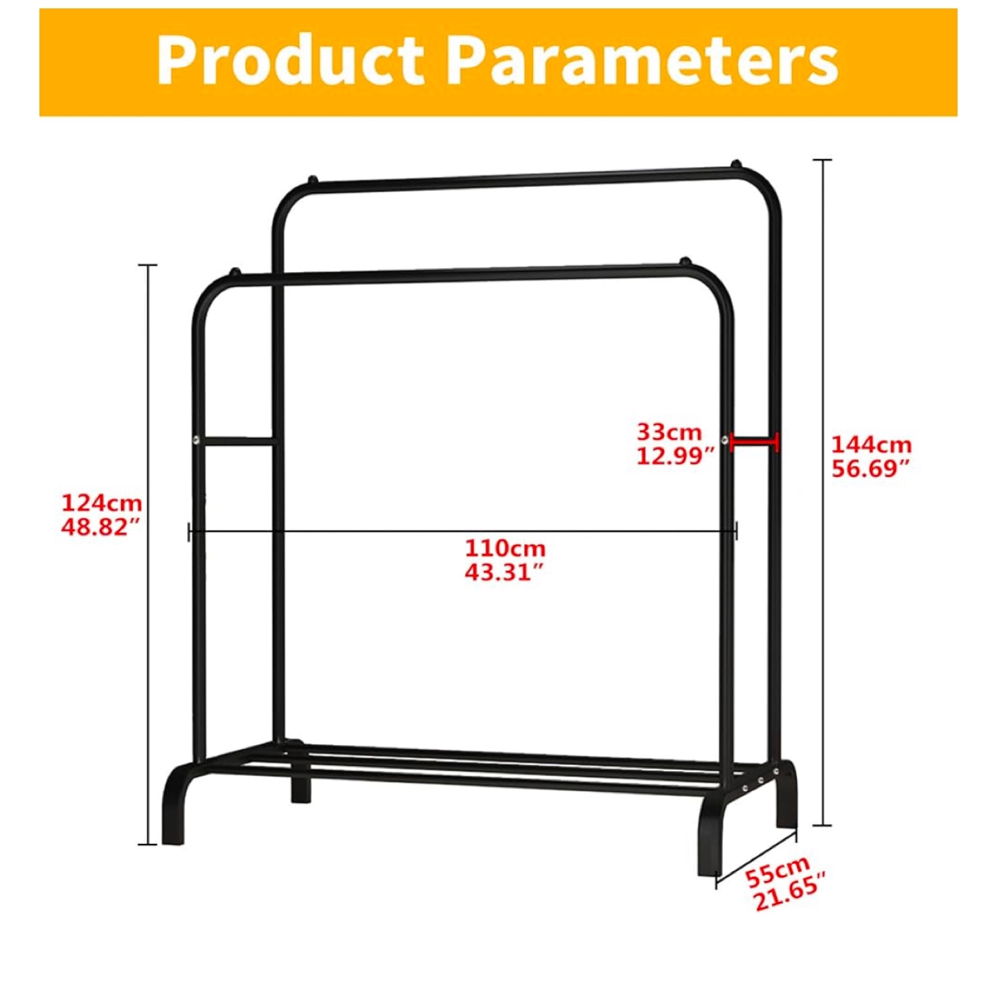 Black Metal Clothing Rack - photo 2