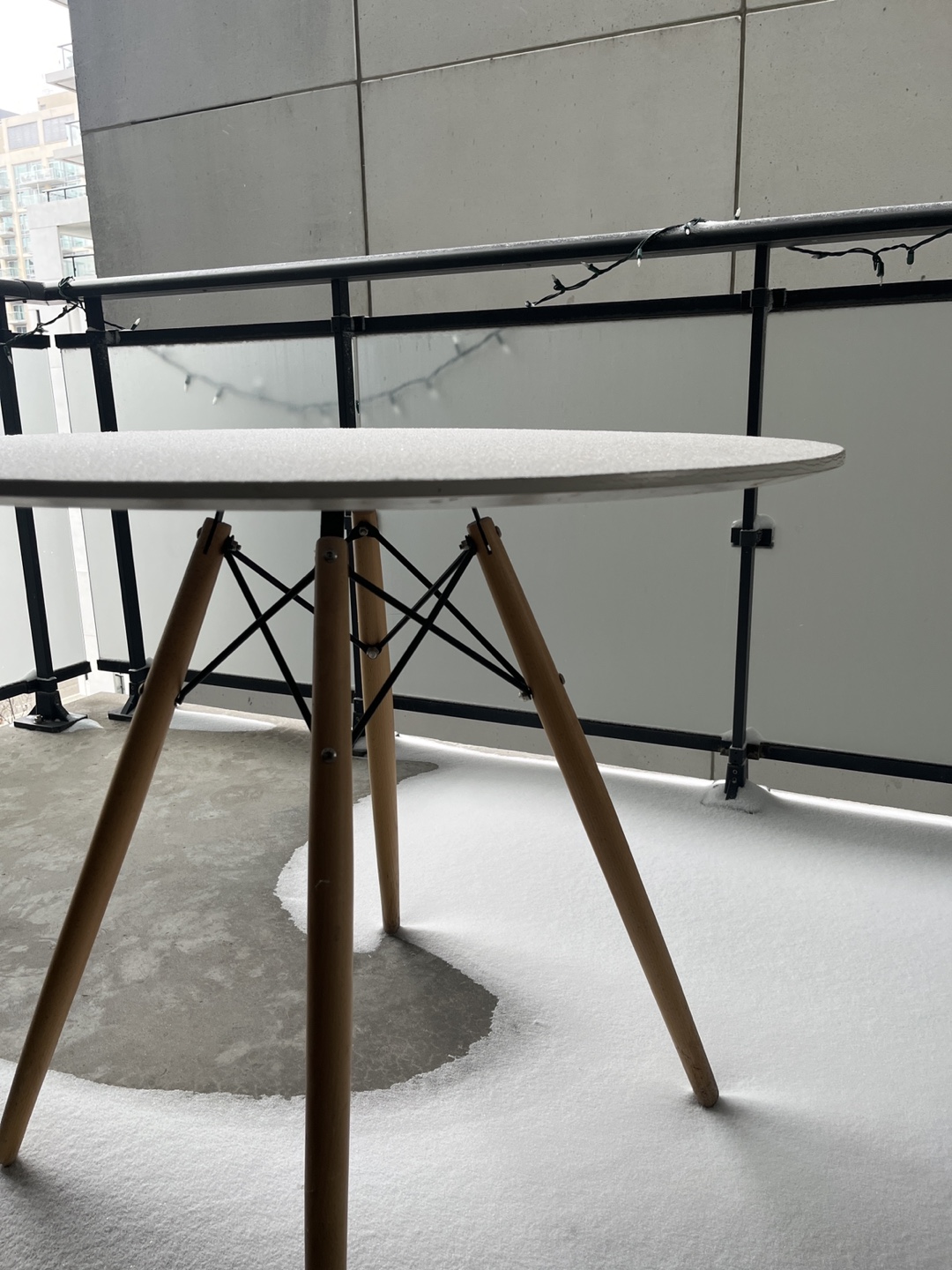 Round Structube Table with Wooden Legs #freecycle - photo 2