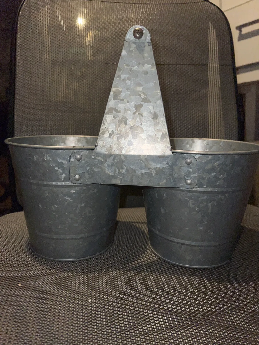 #Freecycle Metal Galvanized Utensil Holder image indicator(3)