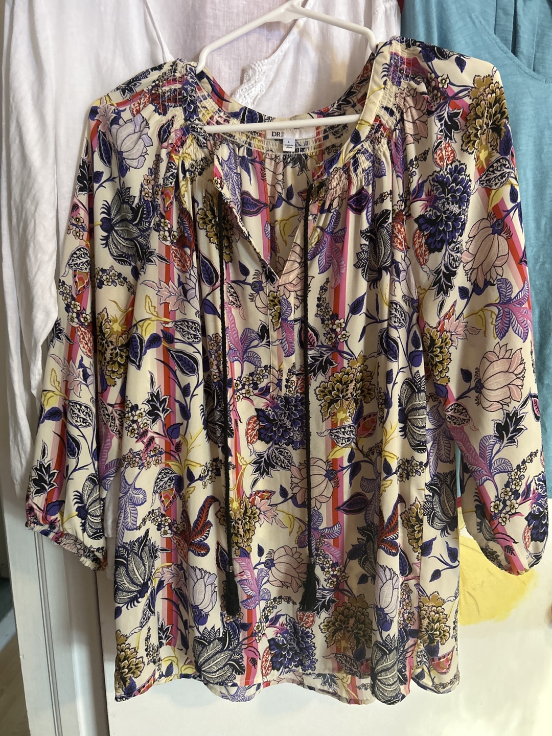 Floral Blouse with Tassels #freecycle